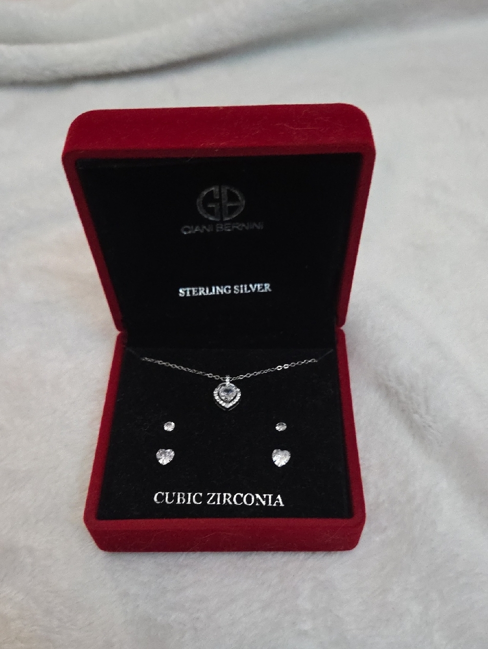 Giani Bernini Sterling Silver Cubic Zirconia Necklace and Earrings Set